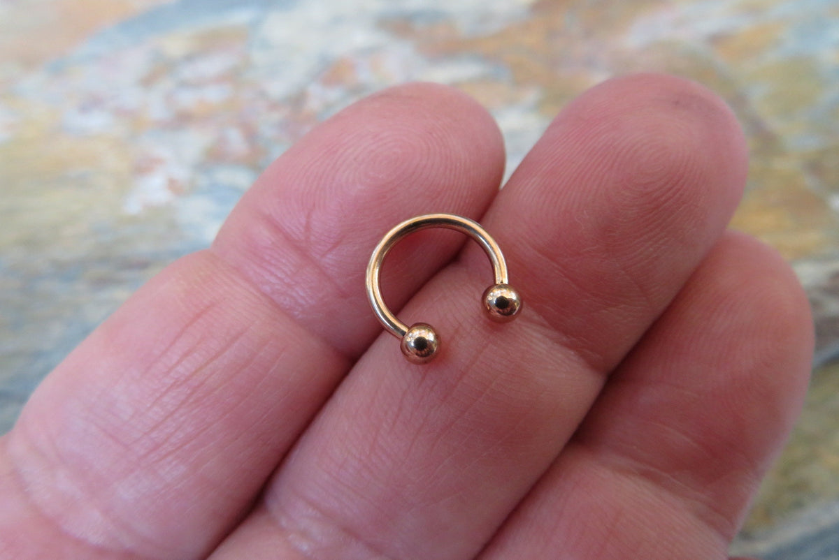 1 Pair of Mini Ball Piercing Gold Rose Silver -  Sweden