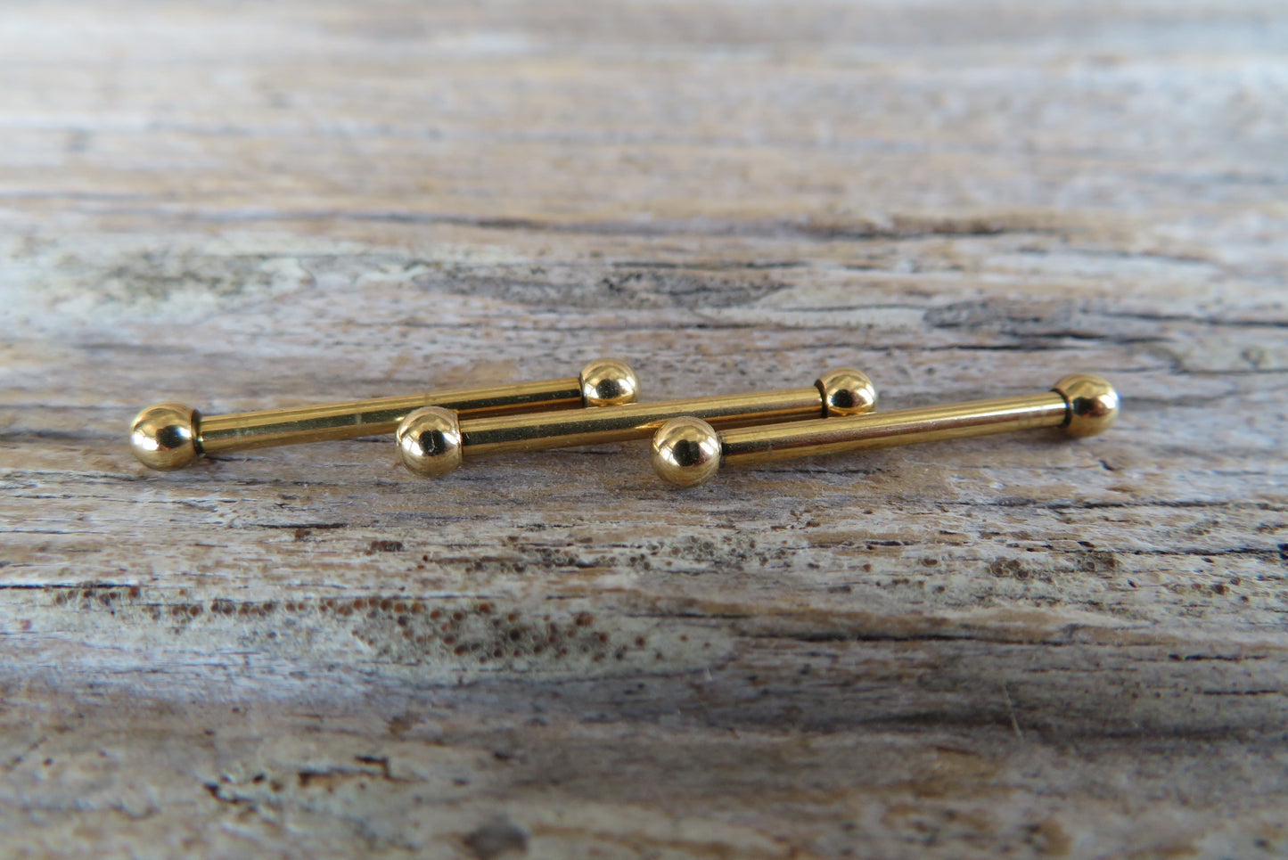 Gold Titanium Ion Plated 14G Piercing Barbell