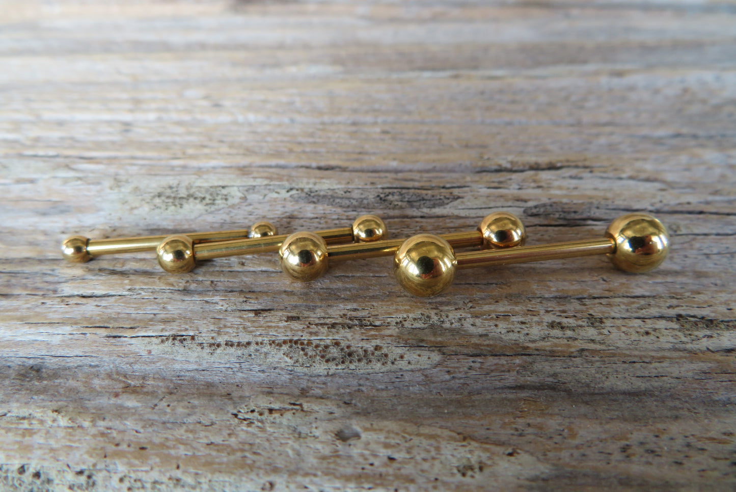 Gold Titanium Ion Plated 14G Piercing Barbell