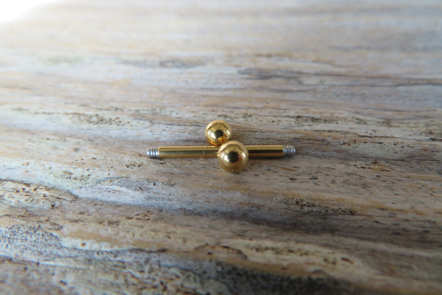 Gold Titanium Ion Plated 14G Piercing Barbell