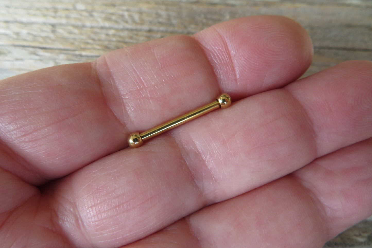 Gold Titanium Ion Plated 14G Piercing Barbell