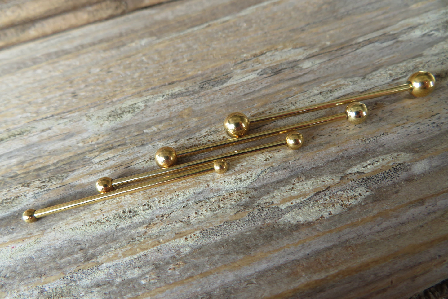 Gold Titanium Ion Plated 14G Piercing Barbell