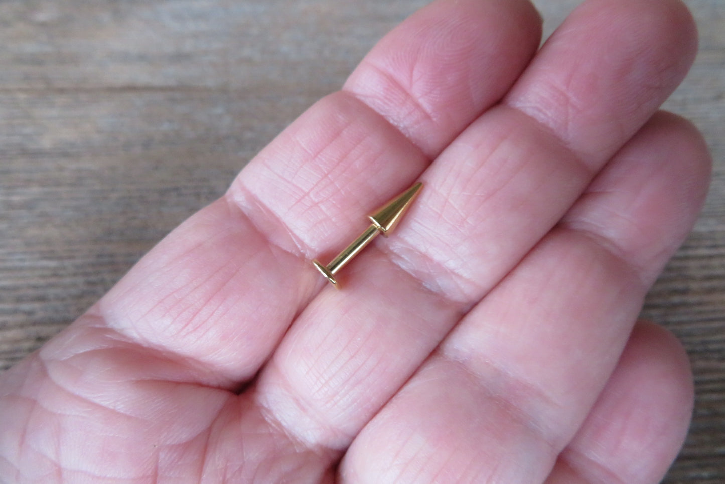 Gold Titanium IP Long Spike 16G or 14G Flat Back Labret