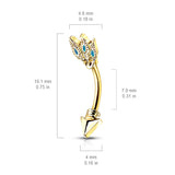 Copy of Feather Arrow Rook or Eyebrow Curve (Gold)