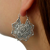 Boho Mandala Earrings (Silver)