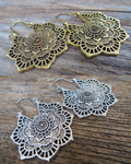 Boho Mandala Earrings (Silver)