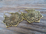 Boho Mandala Earrings (Gold)