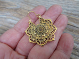 Boho Mandala Earrings (Gold)