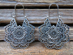 Boho Mandala Earrings (Silver)