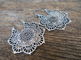 Boho Mandala Earrings (Silver)