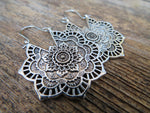 Boho Mandala Earrings (Silver)