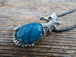 Natural Stone Seahorse Pendant (Blue Agate)