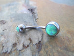 Opal Belly Ring (Green)