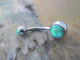 Opal Belly Ring (Green)