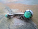 Opal Belly Ring (Green)