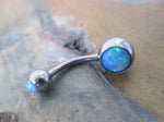 Opal Belly Ring (Light Blue)