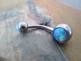 Opal Belly Ring (Light Blue)