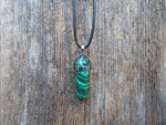 Crystal Point Natural Stone Necklace (Malachite)