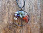 Tree of Life Stone Chip Copper Tone Necklace (Chakra)