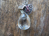 Dandelion Wish Necklace (Pink Ribbon)