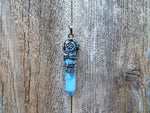 Turquoise Howlite Floral Vine Wrapped Natural Stone Necklace
