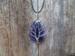 Tree of Life Silver Wire Wrapped Stone Necklace (Amethyst)
