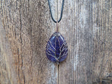 Tree of Life Bronze Wire Wrapped Stone Necklace (Amethyst)