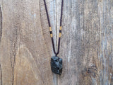 Black Rough Tourmaline Pendant Necklace