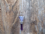Carved Angel Natural Stone Pendant (Amethyst)