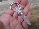 Carved Angel Natural Stone Pendant (Clear Quartz)