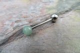 Natural Stone Tongue Ring (Green Aventurine)