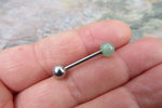 Natural Stone Tongue Ring (Green Aventurine)