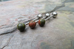 Natural Stone Tongue Ring (Unakite)