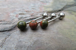 Natural Stone Tongue Ring (Unakite)