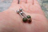 Natural Stone Tongue Ring (Unakite)