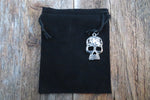 Skull Lucky 13 Velvet Pouch 7 Chakra Stone Set