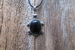 Natural Stone Turtle Pendant Petite (Black Obsidian)