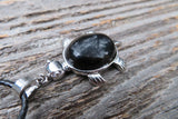 Natural Stone Turtle Pendant Petite (Black Obsidian)