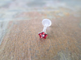 Red Bioflex Flower Gem Piercing