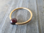 Gold Hoop for Piercings (Garnet)