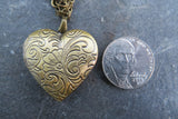 August Natural Stone Birthstone Heart Locket (Peridot)