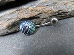 Petite Mermaid Scale Belly Ring (Rainbow)