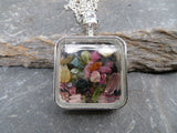 Wish Bottle Stone Chip Pendant (Tourmaline)