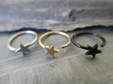 Star Nose Hoop (Steel)