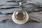 White Shell Hamsa Hand Evil Eye Pendant