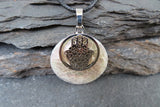 White Shell Hamsa Hand Evil Eye Pendant