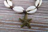 Starfish Cowrie Shell Bracelet (Gold-Brown)