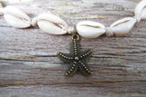 Starfish Cowrie Shell Bracelet (Bronze-White)