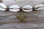 Starfish Cowrie Shell Bracelet (Bronze-White)