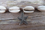 Starfish Cowrie Shell Bracelet (Bronze-White)